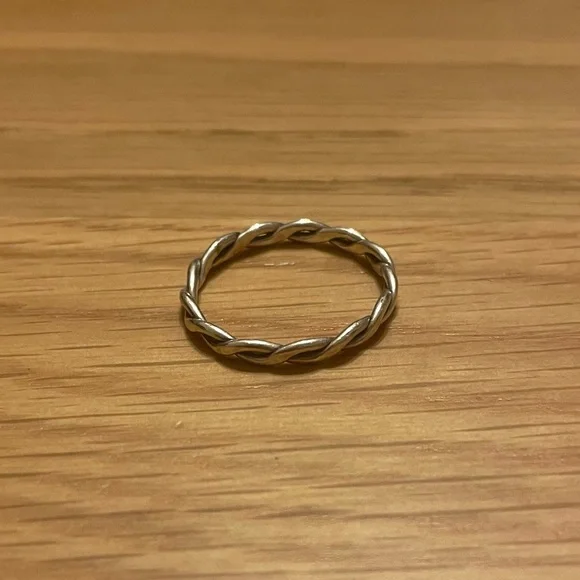 Handmade Silver Woven Ring - 17mm - Picture 2 of 5